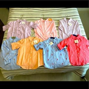 Janie and Jack Boys Linen Long Sleeved Shirts Lot